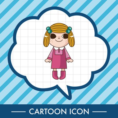 Bayan kız çizgi film Tema öğeleri simge öğesi