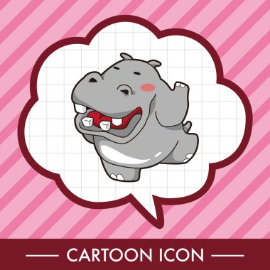 hayvan hippo çizgi film Tema öğeleri simge öğesi