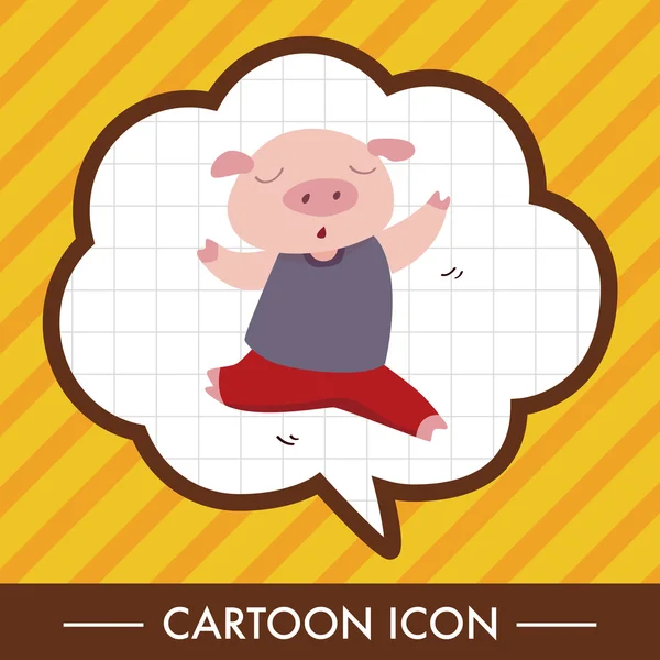 Animal pig cartoon theme elements icon element — Stock Vector