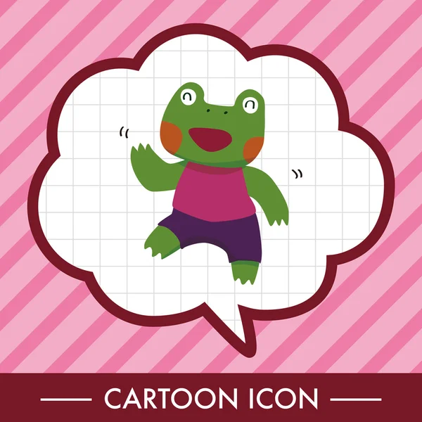 Elemen ikon kartun katak hewan - Stok Vektor