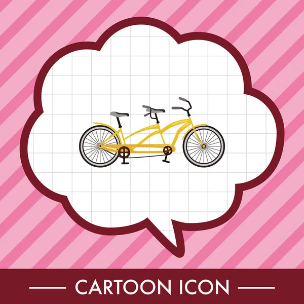Elemen ikon vektor desain kartun sepeda - Stok Vektor