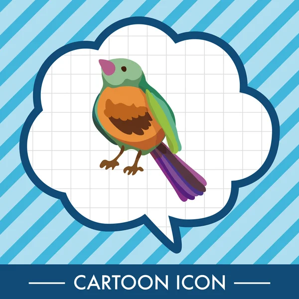 Elemen ikon vektor desain kartun burung - Stok Vektor