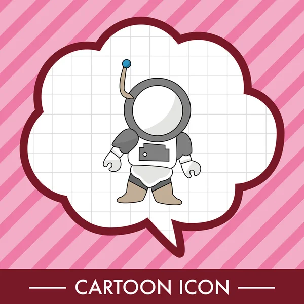 Elemen ikon elemen tema astronot ruang - Stok Vektor