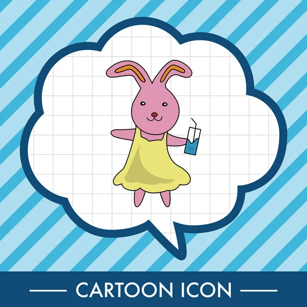 Tier Kaninchen Sommer Cartoon Thema Elemente Symbol-Element — Stockvektor