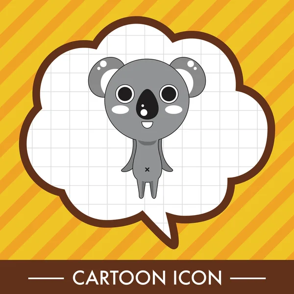 Animal koala dessin animé éléments thème icône élément — Image vectorielle
