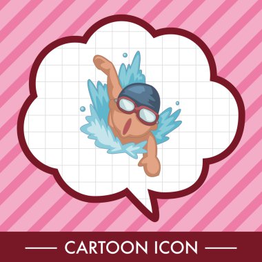 yüzücü Tema öğeleri simge öğesi