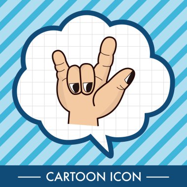 Rock tarzı el jest Tema öğeleri simge öğesi