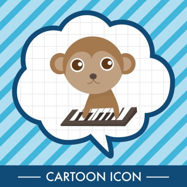 hayvan maymun enstrüman çizgi film Tema öğeleri simge öğesi oynarken