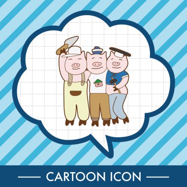 Üç küçük domuz Tema öğeleri simge öğesi