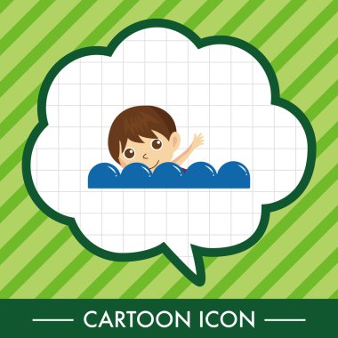 yüzücü Tema öğeleri simge öğesi