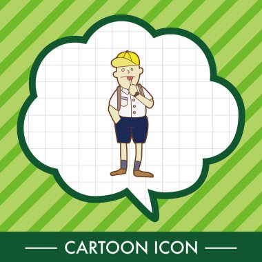 Öğrenci çizgi film Tema öğeleri simge öğesi