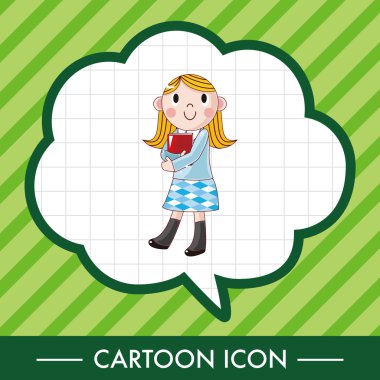 Öğrenci karikatür Tema öğeleri vektör, eps simgesi öğesi