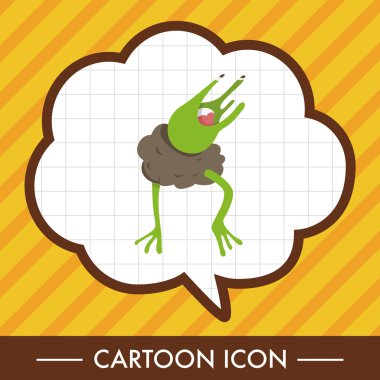 tuhaf canavar düz simgesi öğeleri arka plan, eps10 simgesi öğesi