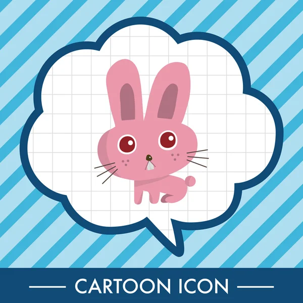 Tier Kaninchen Zeichentrickthema Elemente Symbol-Element — Stockvektor