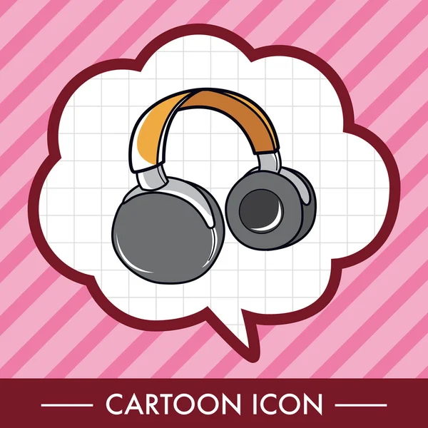 Elemen ikon perangkat headphone yang berhubungan dengan komputer - Stok Vektor