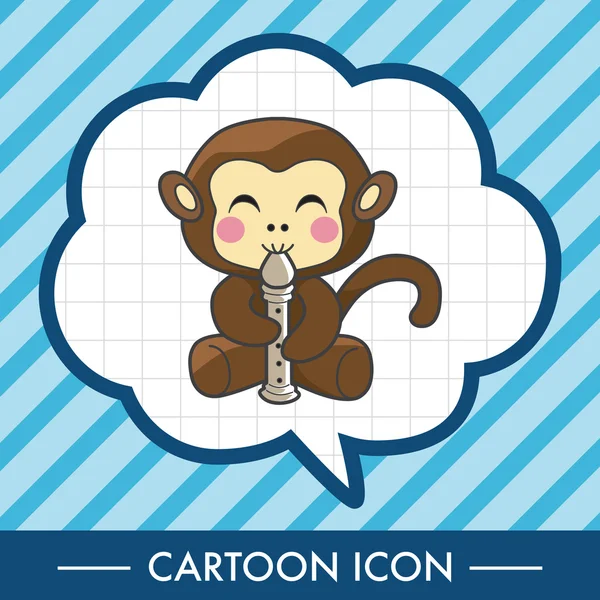 Tier Affe spielt Instrument Cartoon Thema Elemente Symbol-Element — Stockvektor