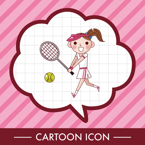 Jugador de tenis tema elementos icono elemento — Vector de stock