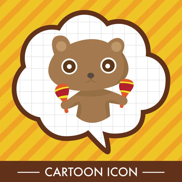 Tier Bär spielt Instrument Cartoon Thema Elemente Symbol-Element — Stockvektor