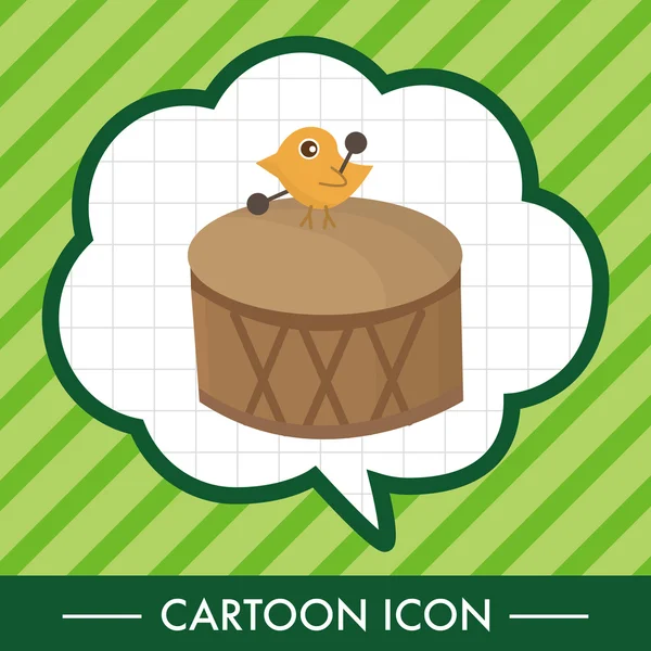 Animal oiseau jouer instrument dessin animé thème éléments icône élément — Image vectorielle