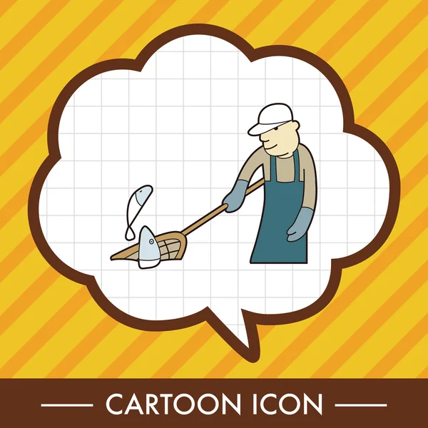 Rybak kreskówka tematu elementy ikony elementu — Wektor stockowy