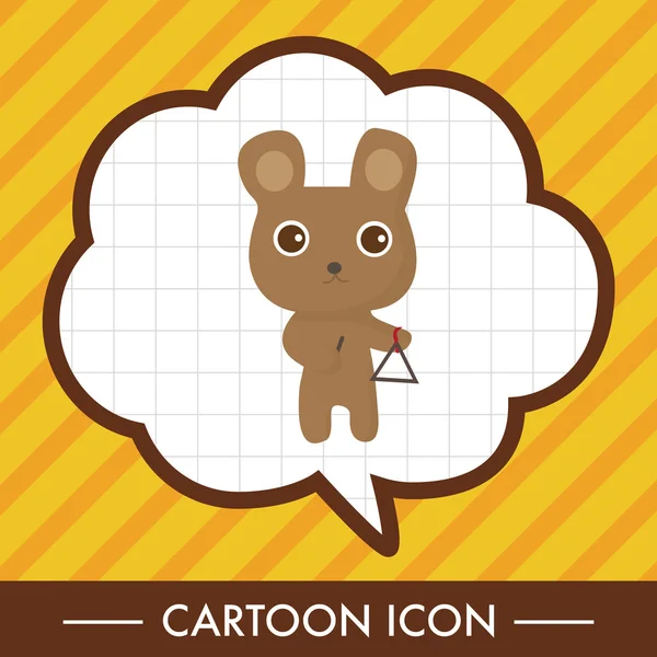 Tier Bär spielt Instrument Cartoon Thema Elemente Symbol-Element — Stockvektor