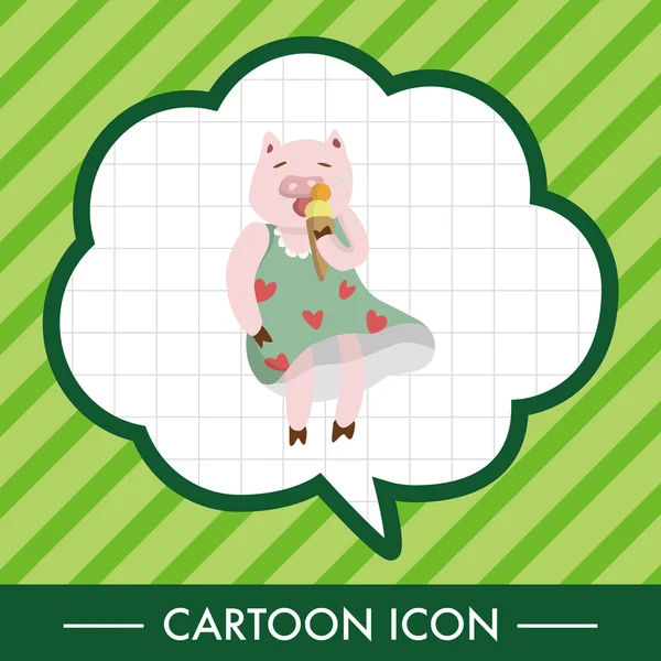 Animal pig summer cartoon theme elements icon element — Stock Vector