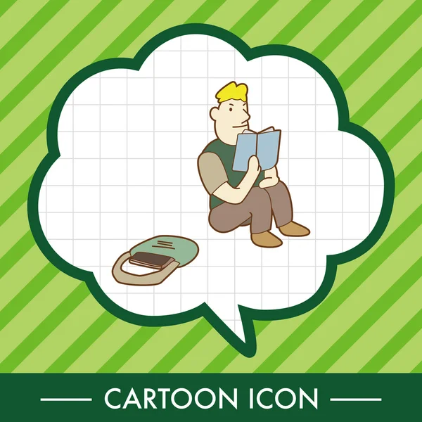 Étudiants éléments de thème dessin animé élément icône — Image vectorielle