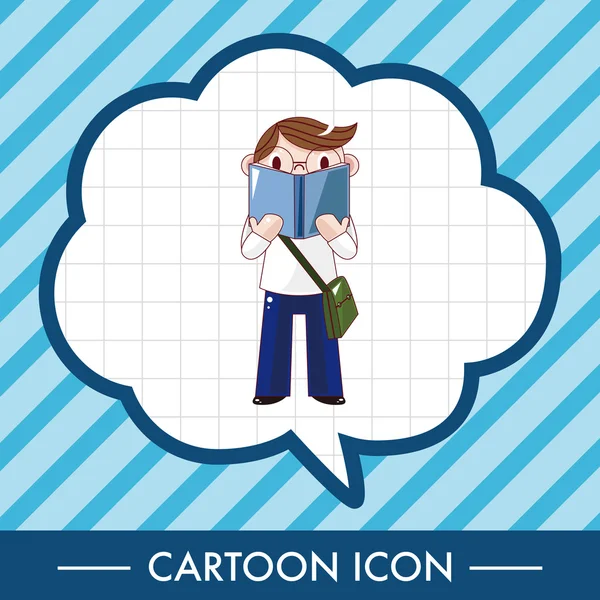 Student Cartoon Thema Elemente Vektor, eps Symbol Element — Stockvektor