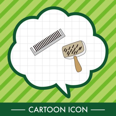 Evde beslenen hayvan köpek fırça Tema eleman vektör, eps10 simgesi öğesi