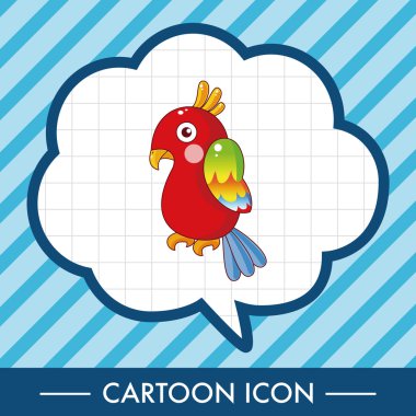 kuş papağan karikatür Tema öğeleri vektör, eps simgesi öğesi