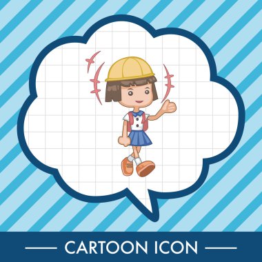 Öğrenci çizgi film Tema öğeleri simge öğesi