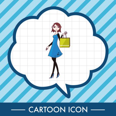 alışveriş kız Tema öğeleri vektör, eps simgesi öğesi