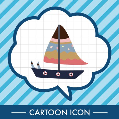 Ulaşım tekne Tema öğeleri vektör, eps simgesi öğesi