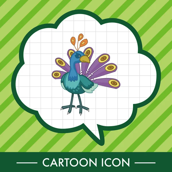 Oiseau paon éléments de thème de dessin animé vecteur, eps élément icône — Image vectorielle