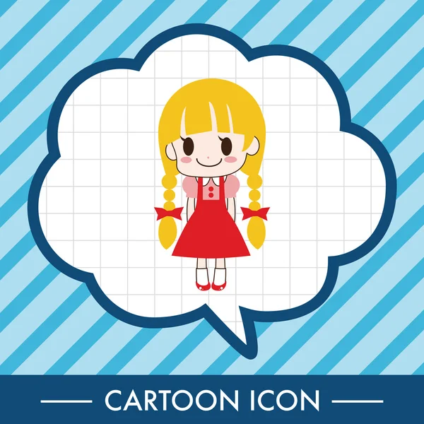 Girl cartoon theme elements vector,eps icon element — Stock Vector