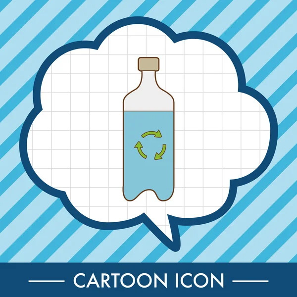 Elemento icono botella de agua reciclada — Vector de stock