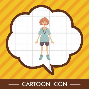 Bayan kız çizgi film Tema öğeleri vektör, eps simgesi öğesi