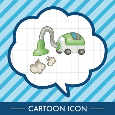 Ev aletleri Tema elektrikli süpürge öğeleri simge öğesi