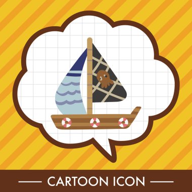 Ulaşım tekne Tema öğeleri vektör, eps simgesi öğesi