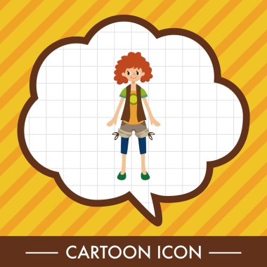Bayan kız çizgi film Tema öğeleri vektör, eps simgesi öğesi