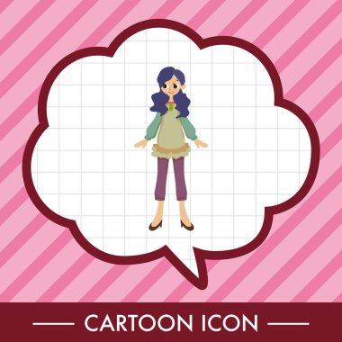 Bayan kız çizgi film Tema öğeleri vektör, eps simgesi öğesi