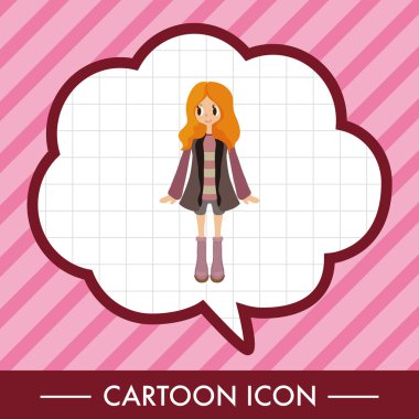 Bayan kız çizgi film Tema öğeleri vektör, eps simgesi öğesi
