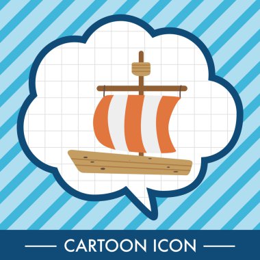 Ulaşım tekne Tema öğeleri vektör, eps simgesi öğesi