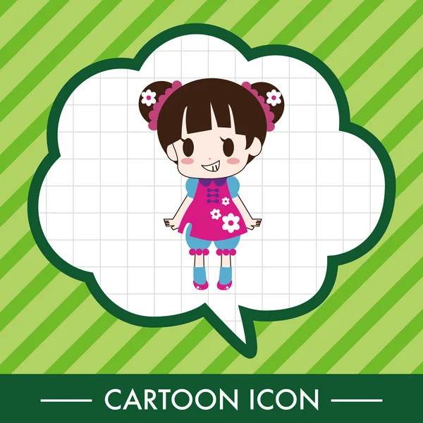 Girl cartoon theme elements vector,eps icon element — Stock Vector