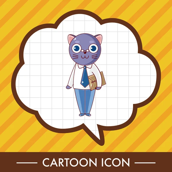 Tier Katze Cartoon Thema Elemente Symbol-Element — Stockvektor