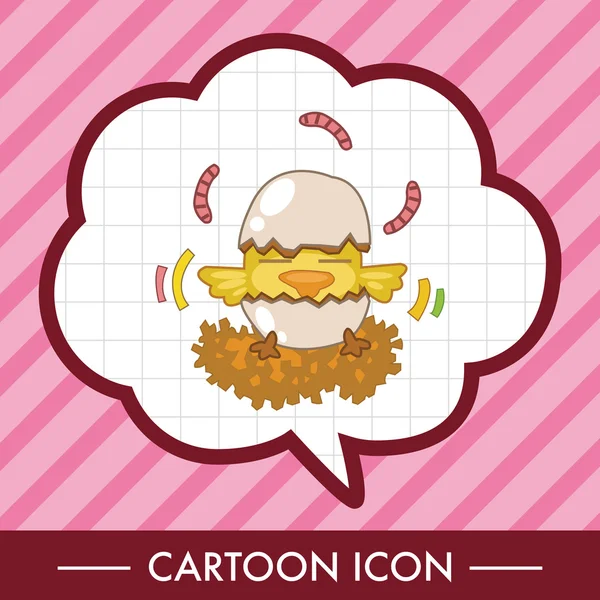 Djur kyckling tecknad tema element ikonen element — Stock vektor