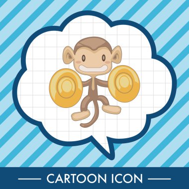 hayvan maymun enstrüman çizgi film Tema öğeleri simge öğesi oynarken