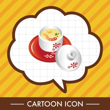 Japon yemekleri buharda pişmiş yumurta öğeleri vektör, eps simgesi öğe