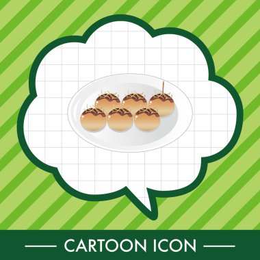 Japon yemekleri Tema Takoyaki öğeleri vektör, eps simgesi öğesi
