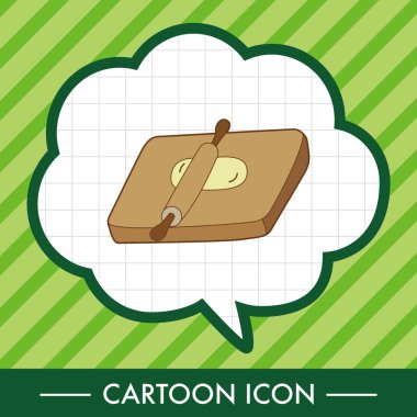 mutfak eşyaları doğrama kurulu ve oklava Tema öğeleri simge öğe vektör